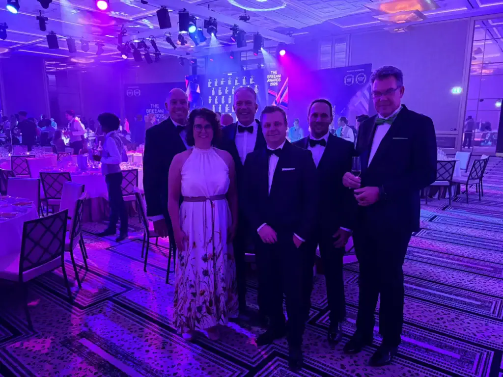 Teamfoto van JCVANKESSEL BOUW tijdens de BREEAM Awards 2026